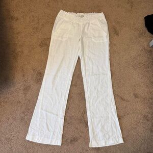 Roxy White Linen Pants